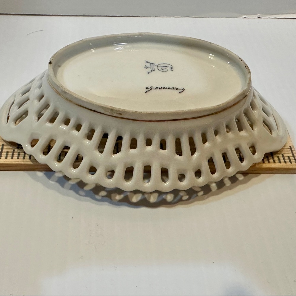 Floral Dresden Porcelain Decorative Dish - Picture 6 of 6